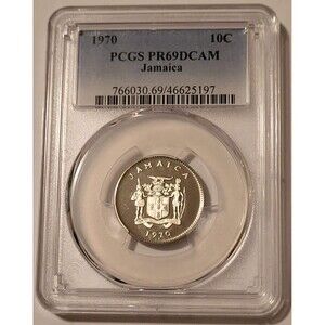 Jamaica 1970 10 Cents Proof PR69 DCAM PCGS rv Butterfly